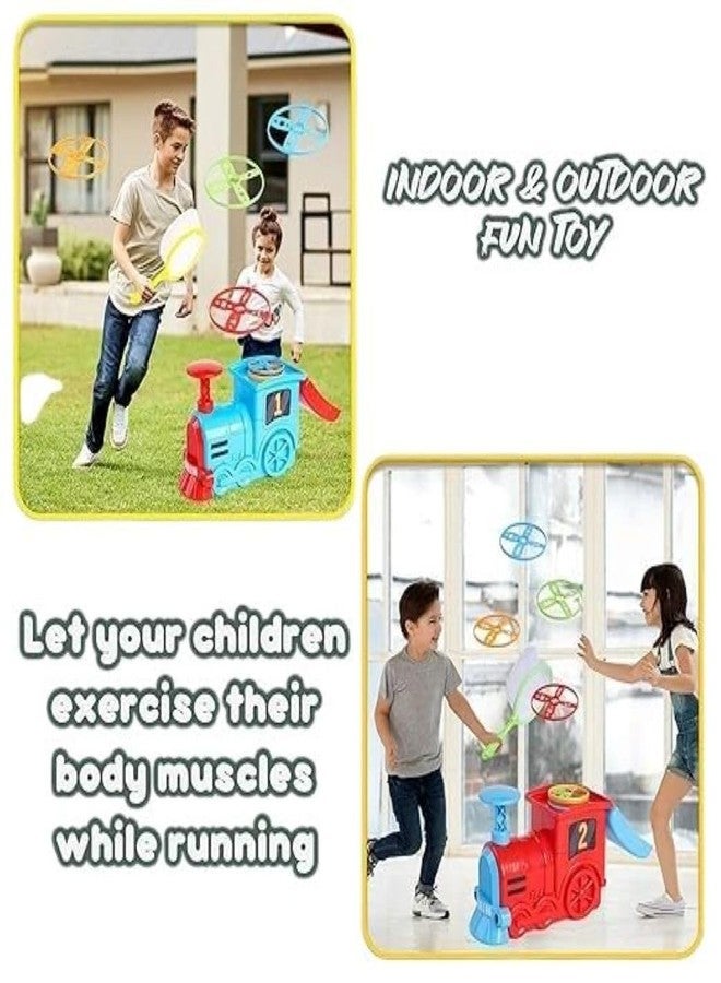 Braintastic لعبة إطلاق الأقراص الطائرة Braintastic Train مع 8 أقراص، وشبكتين للإمساك، ومجموعة أطباق طائرة سهلة التشغيل للأطفال والكبار، للعب في الأماكن المغلقة والمفتوحة مع العائلة والأصدقاء - Image 4